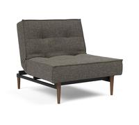 Fauteuil Splitback Styletto bois foncé frame black steel