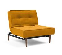 Fauteuil Splitback Styletto bois foncé frame black steel