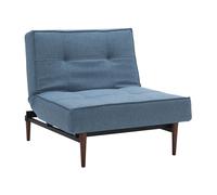 Fauteuil Splitback Styletto bois foncé frame black steel
