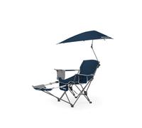 Sport-Brella Chaise de Plage Portable avec Attache Réfrigérante - Chaise Pliable 76 cm, Légère, Protection UV, Idéale pour Camping, Festivals, Extérieur & Bord de l’Eau - Bleu Nuit