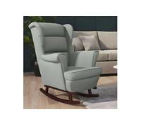 vidaXL Fauteuil à Bascule et Pieds en Bois d'Hévéa Fauteuil de Détente Salon Salle de Séjour Chambre Maison Intérieur Gris 329363