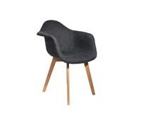 - Fauteuil style scandinave en grosse maille - Noir - Flora
