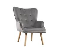 Fauteuil style scandinave velours Odense - 73 x 81 x 92.5 cm - 1 place - Gris
