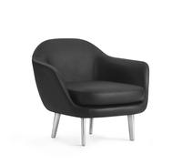 Fauteuil Sum Aluminium/Cuir Noir