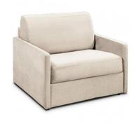Fauteuil SUN convertible express 70*192 matelas épaisseur 16cm sommier lattes tissu tweed twist crème