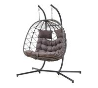 Fauteuil suspendu 2 places avec support Skense 198 x 156 x 98 cm gris