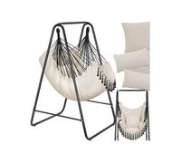 Fauteuil suspendu 3 coussins extra épais beige