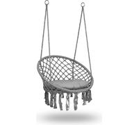 Fauteuil suspendu à bascule BOHO - Chaise suspendue de jardin avec coussin, Gris