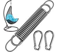 Fauteuil suspendu à ressort Swing Spring avec capacité de charge de 300 kg - 2 mousquetons M10, 1 anneau rotatif et 1 ressort - Suspension en acier inoxydable 304 pour fauteuil suspendu, sac de frappe