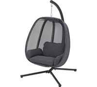 Fauteuil suspendu Abegondo avec structure et coussin Indoor Outdoor max. 120 kg Panier suspendu Chaise suspendue pour l'intérieur et l'extérieur Structure en acier Gris foncé