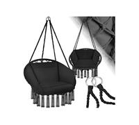 Fauteuil suspendu acier rembourrage polyester assise et dossier noir