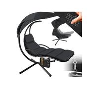 Fauteuil suspendu avec pare-soleil et poche latérale ergonomique protection UV noir