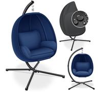 KESSER® Fauteuil Suspendu de Luxe avec Structure et Coussin d'assise Moelleux | Panier Suspendu intérieur et extérieur | Balançoire de Jardin | Panier Suspendu | Chaise Suspendue