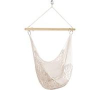 IDMarket - Fauteuil Suspendu bohème 2 Coussins écru Design macramé