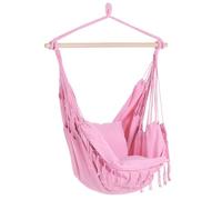 Chaise Balançoire Hamac Suspendue Siège en Coton Rose Bonea