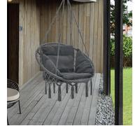 Fauteuil suspendu - CASA.PRO - Siège Rond avec Coussin Hamac Kailua - Intérieur - Gris foncé - Design