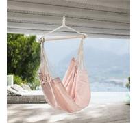 Fauteuil Suspendu Chaise de Hamac Rotatif à 360° Jusqu'à 150 kg pour Intérieur et Extérieur Saumon [casa.pro] G