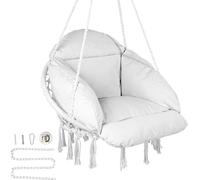 Fauteuil suspendu Chaise suspendue Balançoire suspendue Siège suspendu 800x625x1200mm 120kg Blanc