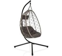 Fauteuil suspendu COCOVA Outdoor avec piètement noir/gris hjh LIVING Noir/Gris G