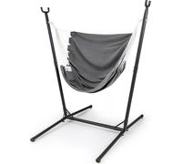 Fauteuil suspendu COSTWAY avec support & poche latérale, balancelle suspendue réglable en hauteur sur 6 positions, chaise suspendue supportant jusqu'à 120kg, siège suspendu Indoor Outdoor