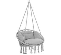 Fauteuil suspendu coussins gris hamac chaise suspendue balancelle relax jardin