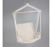 Fauteuil suspendu en 100 % coton avec rembourrage, beige, charge maximale : 120 kg, chaise suspendue, balancelle