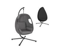 TecTake Fauteuil suspendu Anika – 160 kg, intérieur/extérieur, coussin lavable, acier