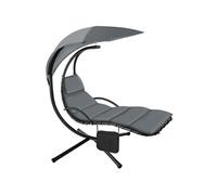 Fauteuil suspendu en acier gris avec pare-soleil et poche latérale ergonomique 195 cm