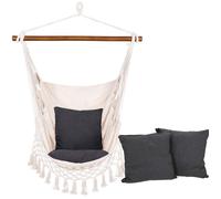 Fauteuil suspendu en coton SPRINGOS pour jardin et patio - Capacité de charge 150 kg - Couleur beige