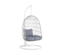 Fauteuil suspendu en rotin blanc avec support ALLERA