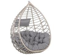 Fauteuil Suspendu en Rotin Gris avec Coussin pour Usage à l'Intérieur et Extérieur au Design Bohème Très Tendance Beliani