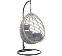 Fauteuil Suspendu En Rotin Gris Avec Support Tollo Gris