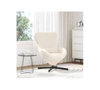 Fauteuil suspendu en tissu velouté crème