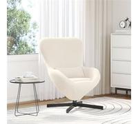 Fauteuil suspendu en tissu velouté crème Crème G