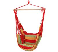 Fauteuil suspendu Fauteuil à bascule Fauteuil relax en bois dur Coton rouge vert jaune H 120 cm