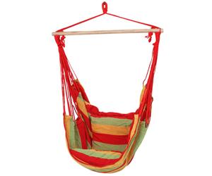 Fauteuil suspendu Fauteuil à bascule Fauteuil relax en bois dur Coton rouge vert jaune H 120 cm