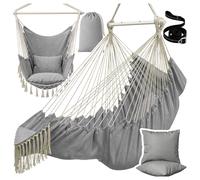 Fauteuil suspendu fauteuil de jardin cocoon brésilien 2 coussins gris clair