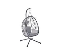 Fauteuil suspendu gris en résine effet rotin LIMA