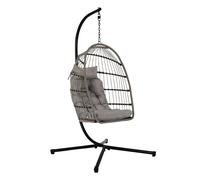 The Home Deco Factory - Fauteuil suspendu Hanoi - Métal et polyester, aérien - Gris