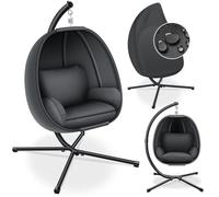 Fauteuil suspendu - KESSER - Coussin moelleux - Rembourrage latéral - Intérieur & extérieur - Anthracite