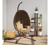 Fauteuil suspendu Oeuf-Design avec support Taupe Tissu et acier