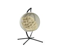 Fauteuil suspendu Outsunny Fauteuil balançoire de jardin avec support Coussin épais Convient aux terrasses et balcons Kaki