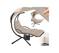 Fauteuil suspendu pare-soleil avec protection UV en acier beige