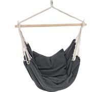 Fauteuil suspendu Peralvillo Siège suspendu max. 120 kg Indoor Outdoor Balançoire suspendue avec barre en bois massif Gris foncé