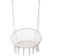 Fauteuil suspendu Rebecca Mobili Kadyos 120x80x60 Polycoton acier blanc crème Boho