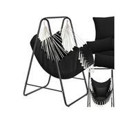 Fauteuil suspendu style boho avec capacité de charge de 160kg noir