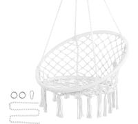 Fauteuil suspendu SucceBuy - capacité de charge de 150 kg pour se détendre confortablement. Ce fauteuil en macramé de SucceBuy est fabriqué en tubes d'acier et en cordes de coton.