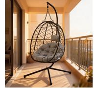 Fauteuil Suspendu sur Pied avec Coussin Confort - Fauteuil Suspendu Pour Jardin, Terrasse, Balcon, Intérieur et Extérieur