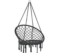 Fauteuil suspendu Tampico jusqu'à 100 kg Siège suspendu Intérieur et extérieur Chaise suspendue Balançoire suspendue Indoor Outdoor Panier suspendu Noir