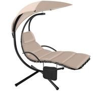 TECTAKE Fauteuil suspendu MAJA Solide et résistant pour Utilisation à l'intérieur et à l'extérieur 195 x 132 x 197 cm - Noir/Beige